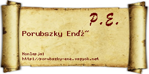 Porubszky Ené névjegykártya